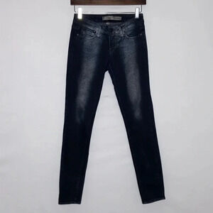 Paige Verdugo Jegging Low Rise Black with Silver Overwash - Size 24